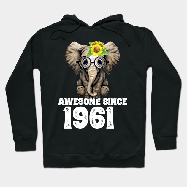 Awesome since 1961 59 Years Old Bday Gift 59th Birthday Hoodie by DoorTees